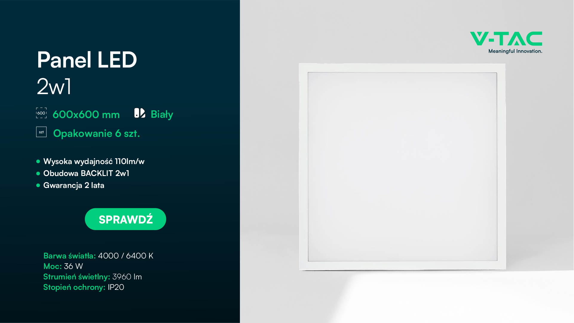 Panele LED 2w1