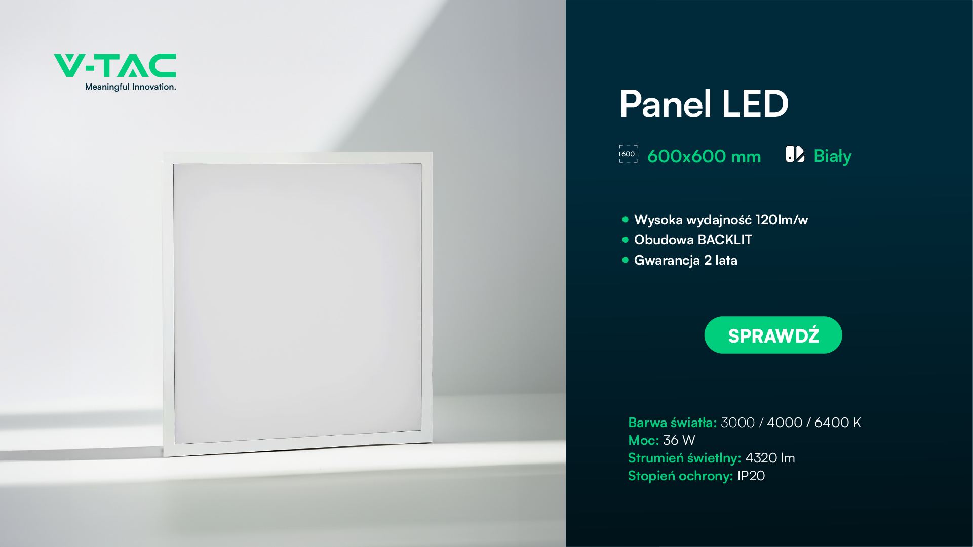 Panele LED 120lm