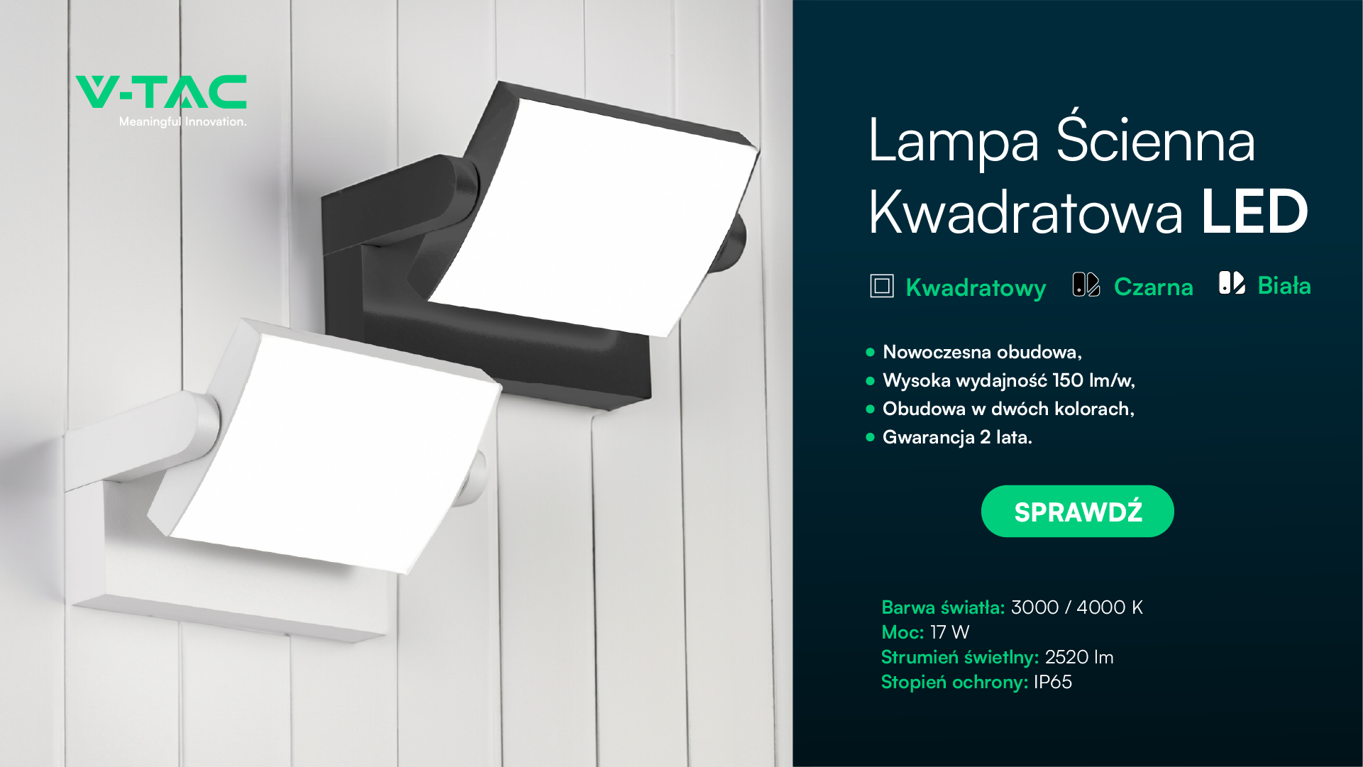 Lampa ścienna LED kwadratowa 2