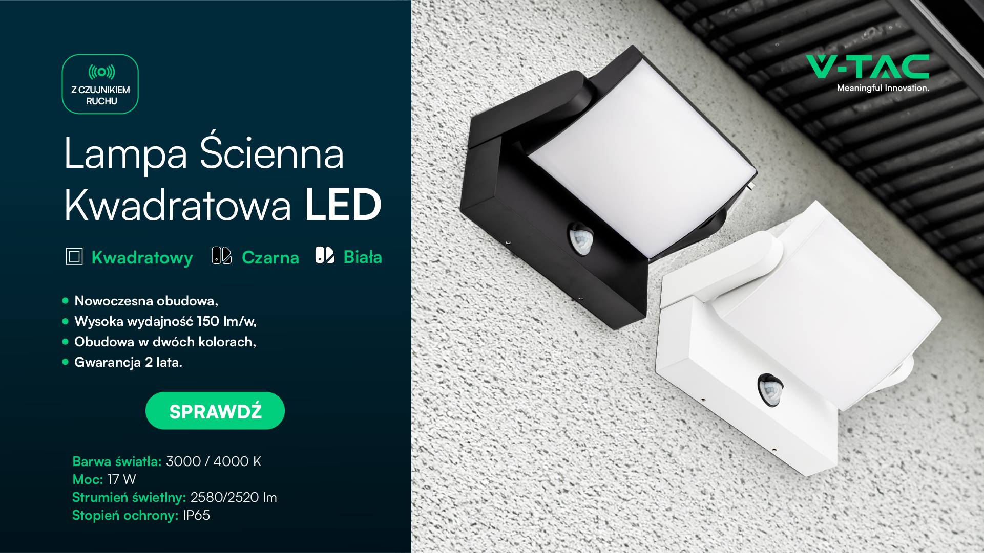 Lampa ścienna LED z czujniiem ruchu