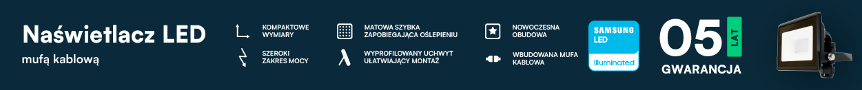 Naświetlacze z mufą kablową 