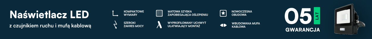 Naświetlacze LED z czujnikiem ruchu i mufą kablową
